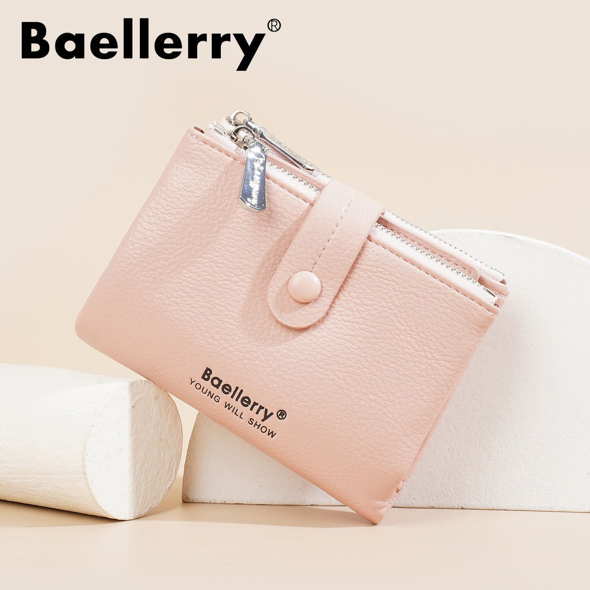 Women's Zipper Multiple Slots Large Capacity Short Ladies Wallet