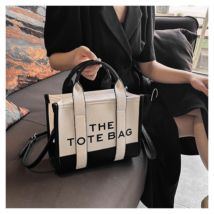 Women's Fashion Stitching Contrast Color Portable High Handbags