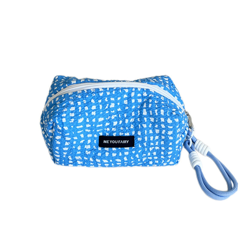 Blue Style Pattern Portable Buggy Large Makeup Bag