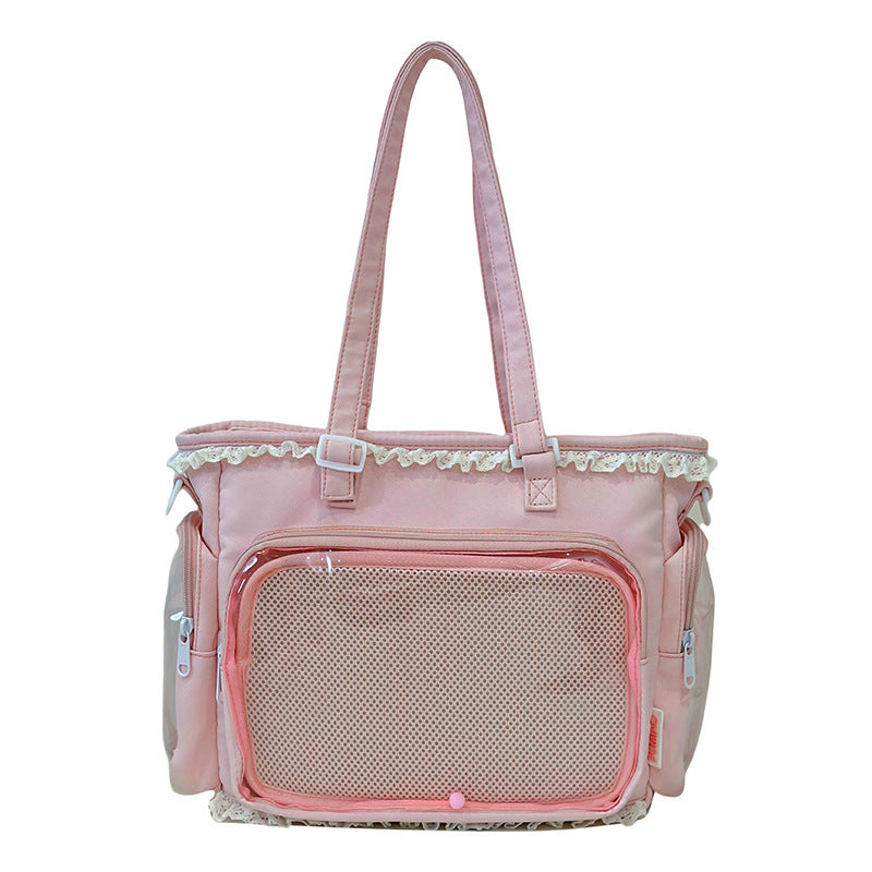 Cute Bow Cartoon Sweet Two-dimensional Transparent Large Bags