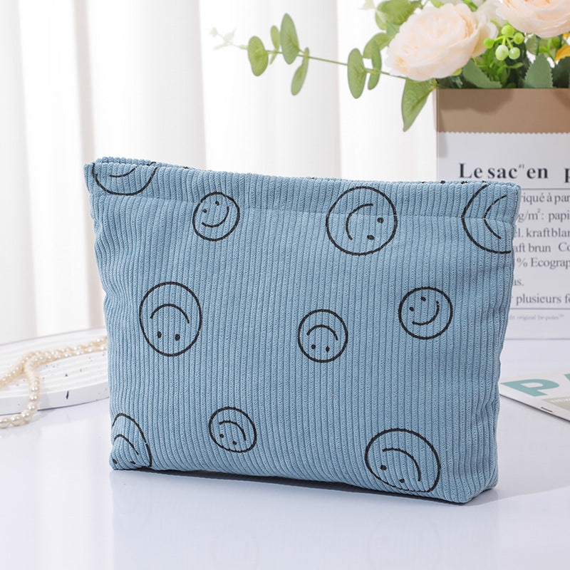 Dot Retro Smiley Face Storage Wash Clutch Cosmetic Bags