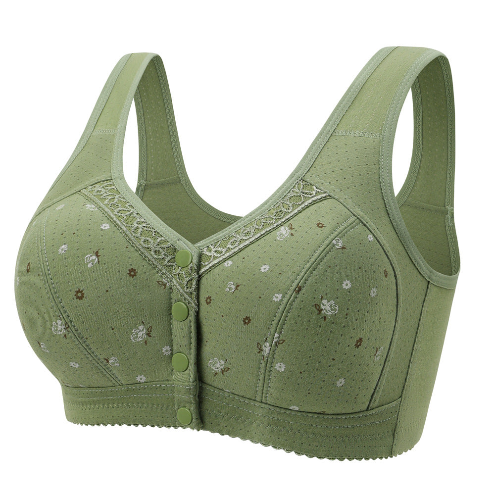 Women's Front Buckle Cotton Vest Underwear Mark Bras