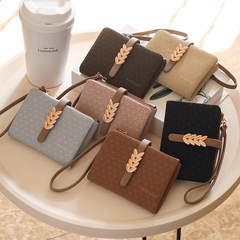 Women's Fresh Printed Two Fold Hasp Zipper Cute Good-looking Short Ladies Wallet