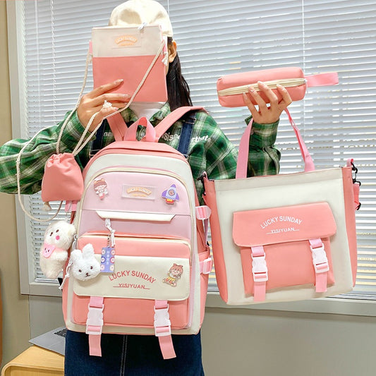 Charming Unique Female Fresh Simple Set Backpacks