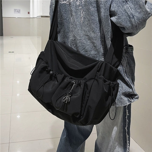 Women's & Men's & Fashion Style Pure Color Large Men's Chest Bags