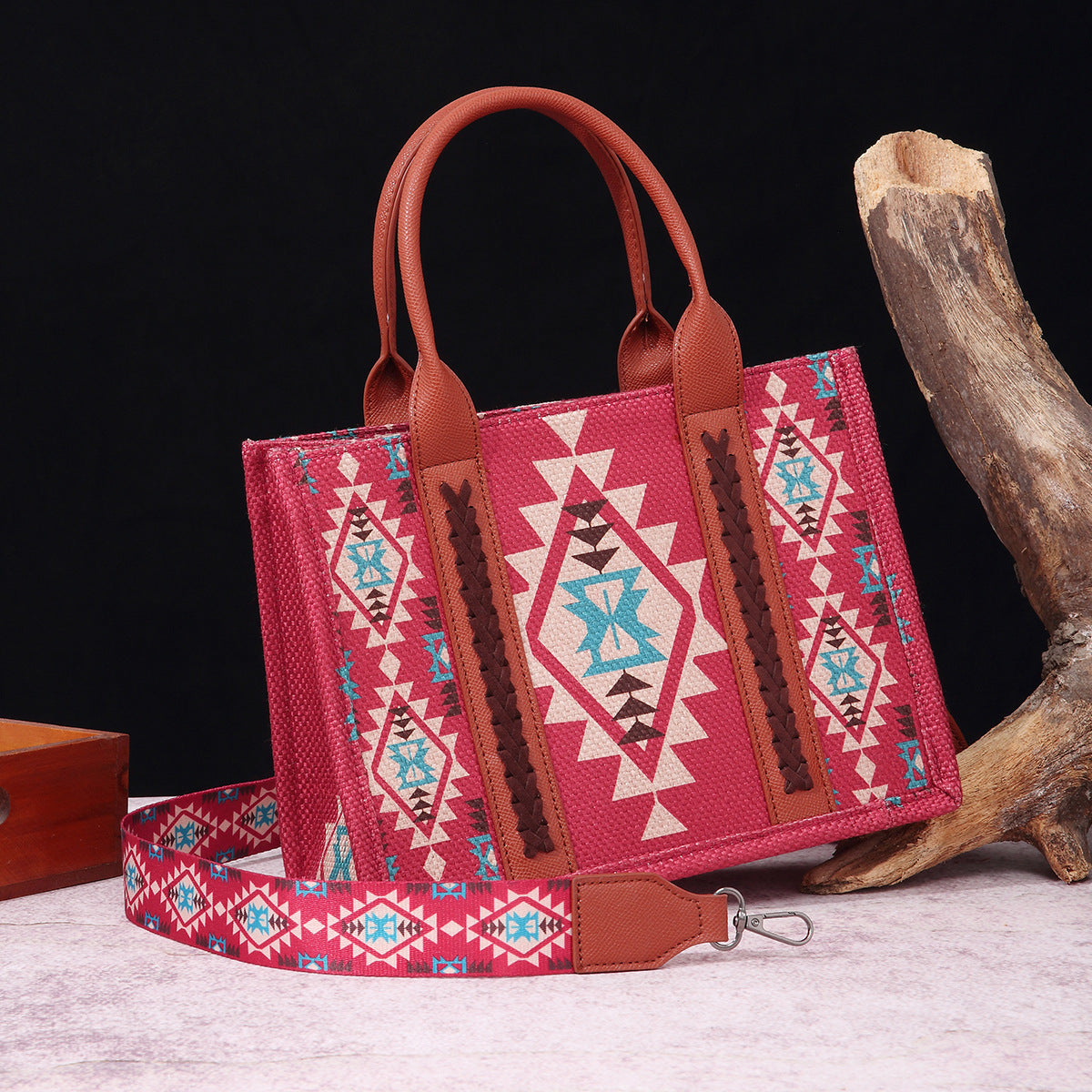 Women's Vintage Cotton Linen Printed Western One Crossbody Bags