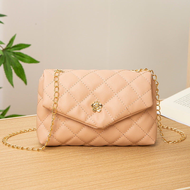 Women's Chain Metal Flower Embroidered Mobile Korean Bags