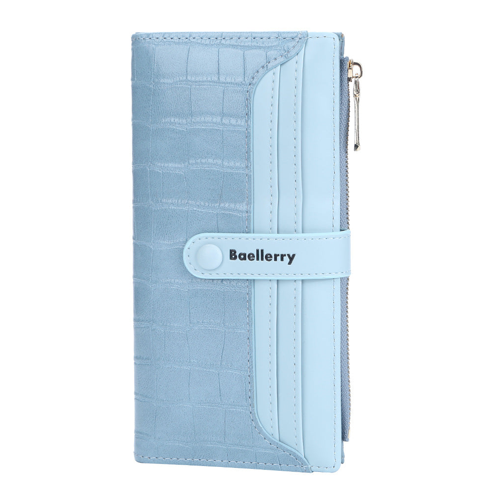 Women's Long Korean Style Stone Pattern Clutch Card Holder