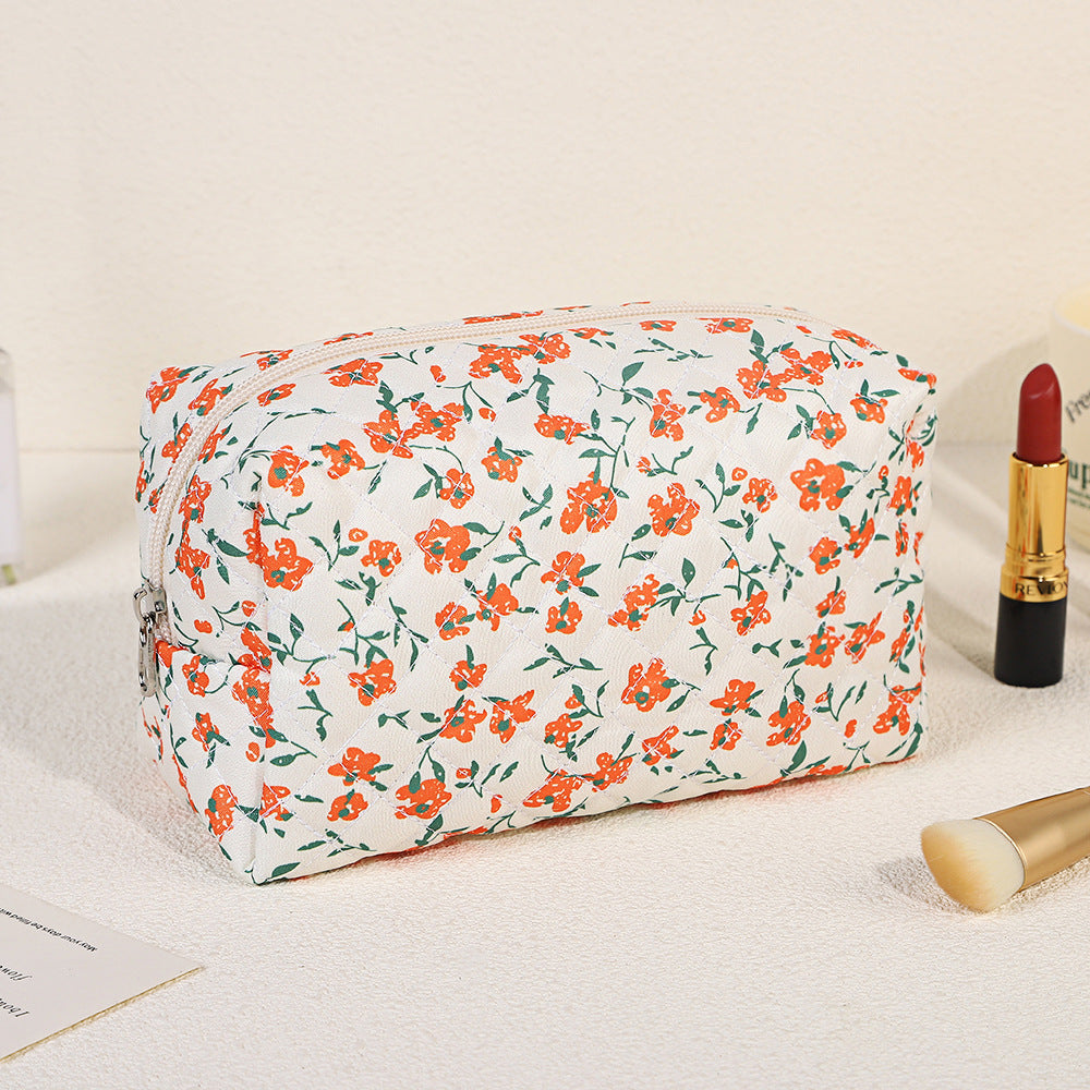 Fresh Floral Cosmetics Storage Exquisite Portable Business Makeup Bag