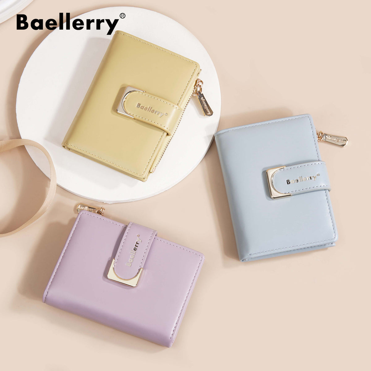 Women's Short Niche Zipper Two-fold Fashion Purses