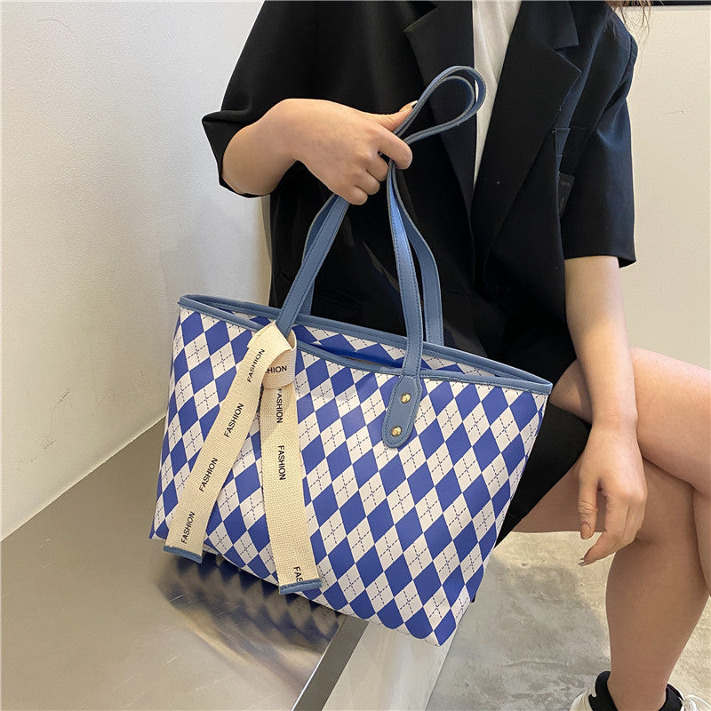 Women's Textured Plaid Korean Fashion Personalized Women's Shoulder Bag