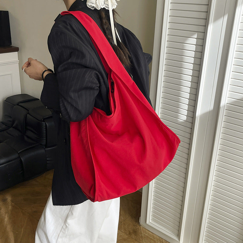 Creative Charming Korean Minimalist Solid-color Cloth Women's Shoulder Bag