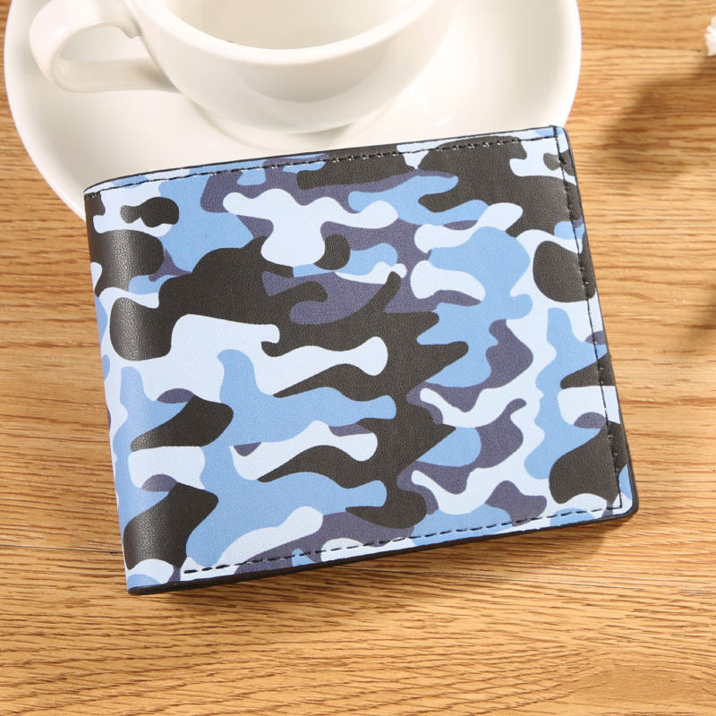 Men's Horizontal Camouflage Printed Two-fold Multiple Slots Cash Men's Wallet