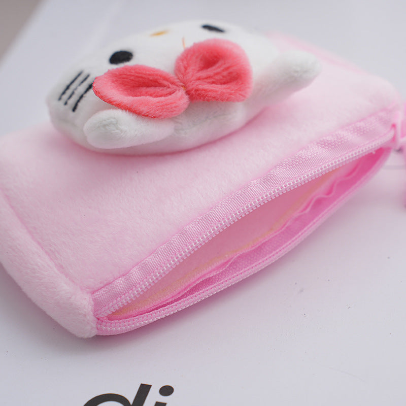 Children's Cartoon Plush Cute Pudding Dog Cat Coin Purses