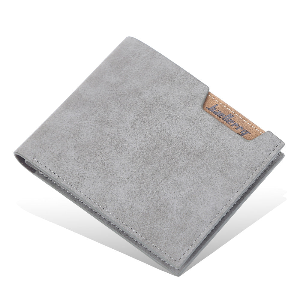 Men's Short Multiple Slots Open Matte Leather Men's Wallets