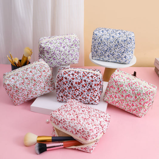 Floral Style Octagonal Good-looking Portable Storage Cosmetic Bags