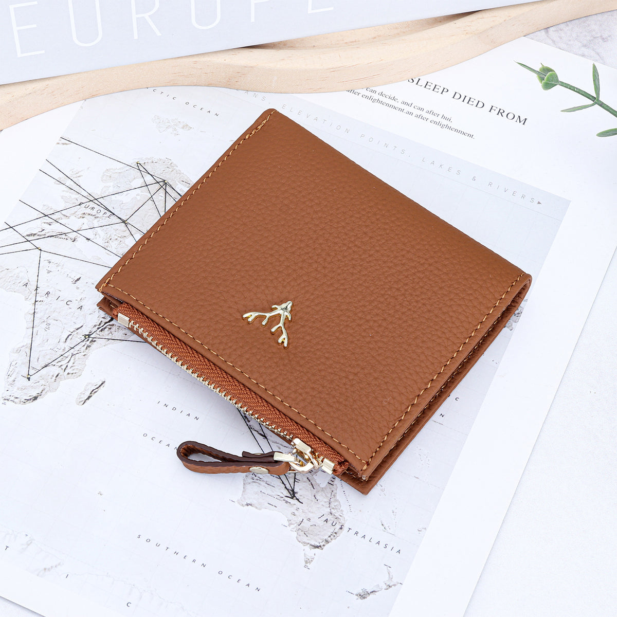 Women's Genuine Leather Short First Layer Cowhide Ladies Wallet