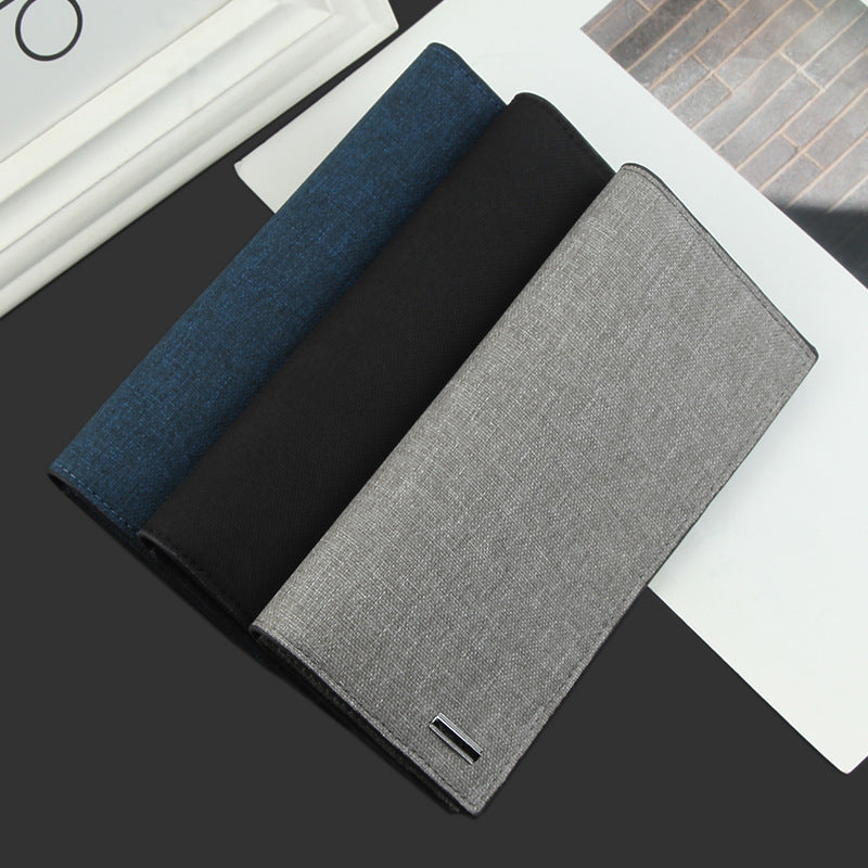 Men's Long Canvas Business Cloth Pattern Beauty Men's Wallets