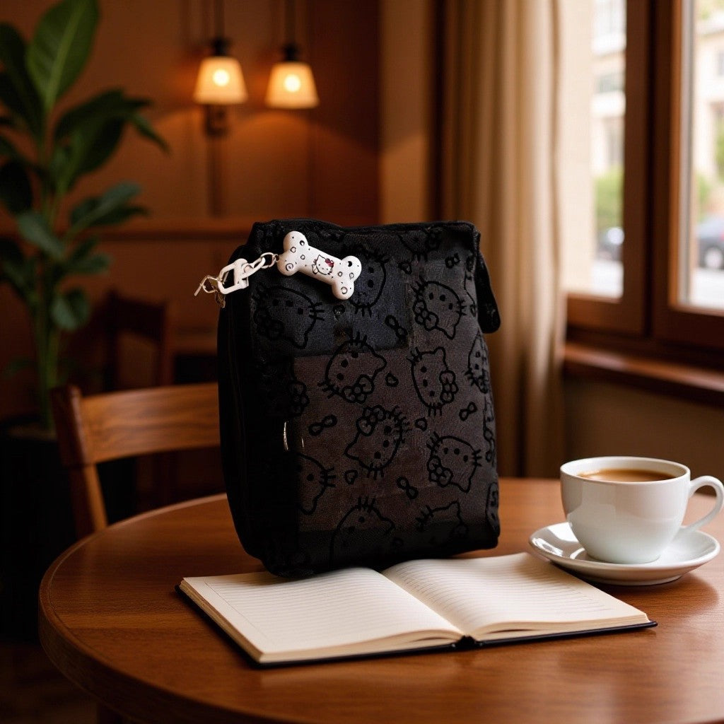 Cute Mesh Daily Portable Data Cable Makeup Bag