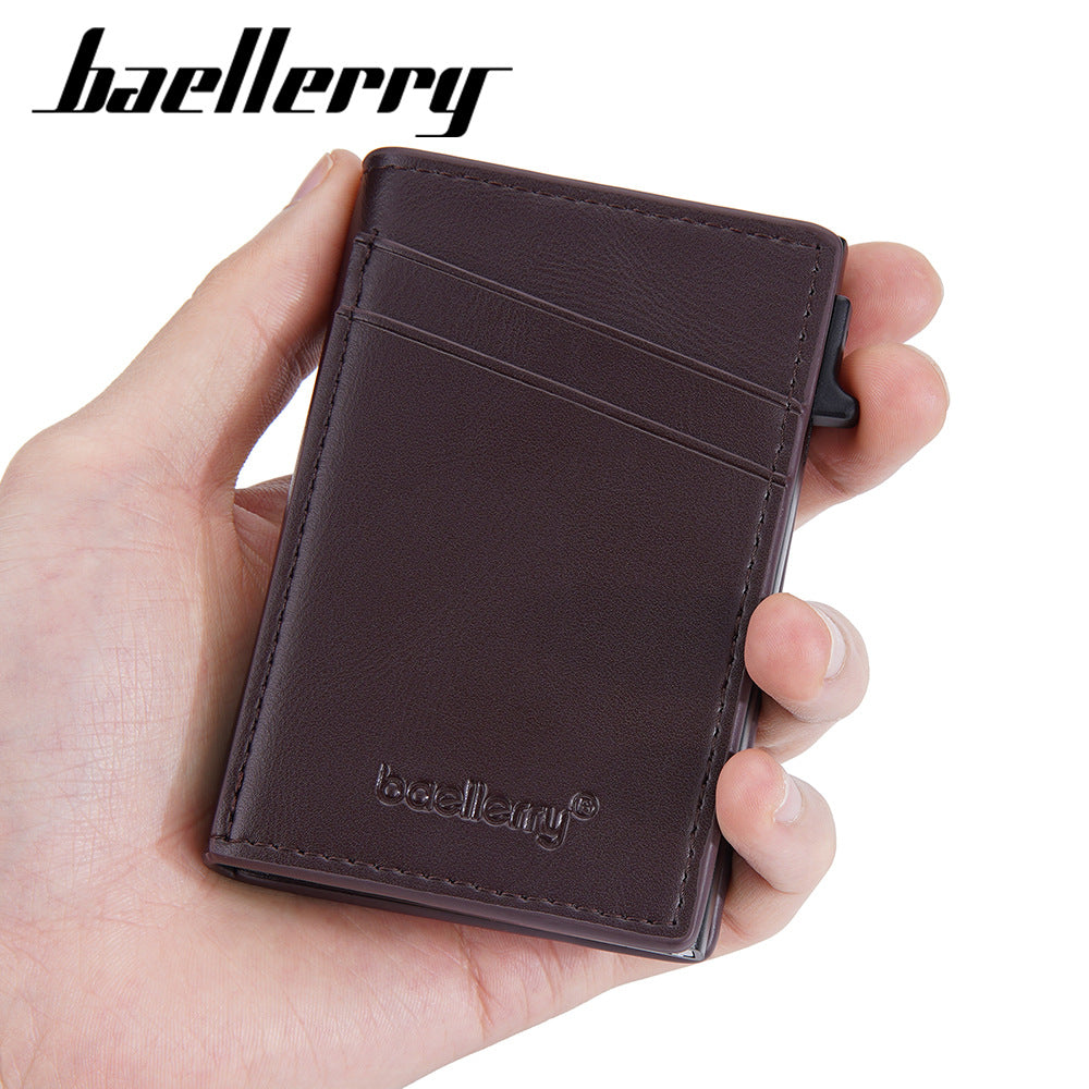 Men's Simple Side Push Aluminum Box Clamp Card Holder