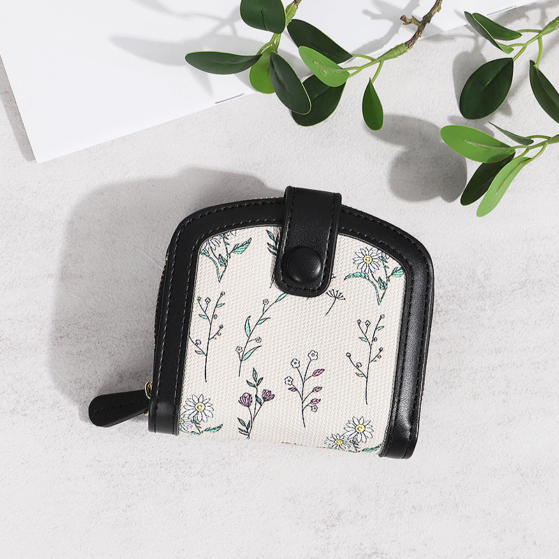 Women's Printed Green Shivering Simple Cute Zipper Bond Purses