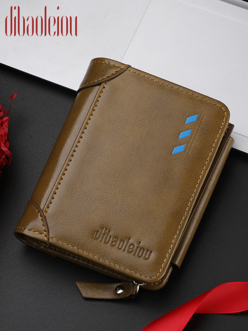 Men's Good-looking Short Zipper Multiple Slots Purses