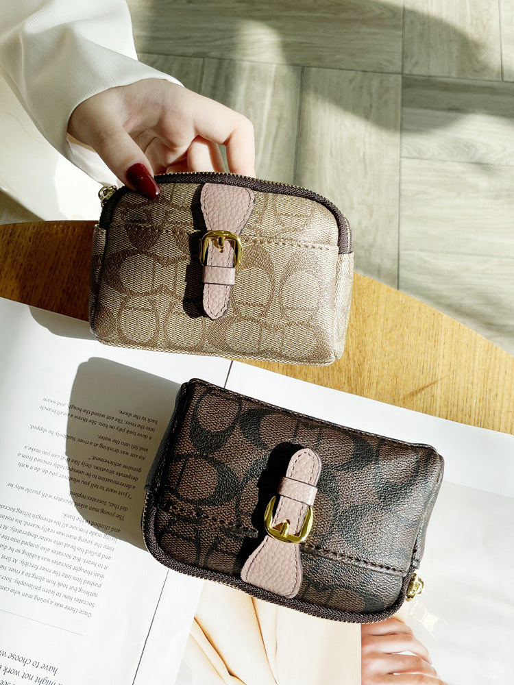 Women's Exquisite Printed Zipper Hand Carrying Clutch Coin Purses