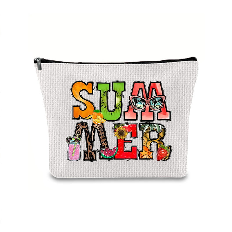 Printing Buggy Large Capacity Simple Zipper Makeup Bag