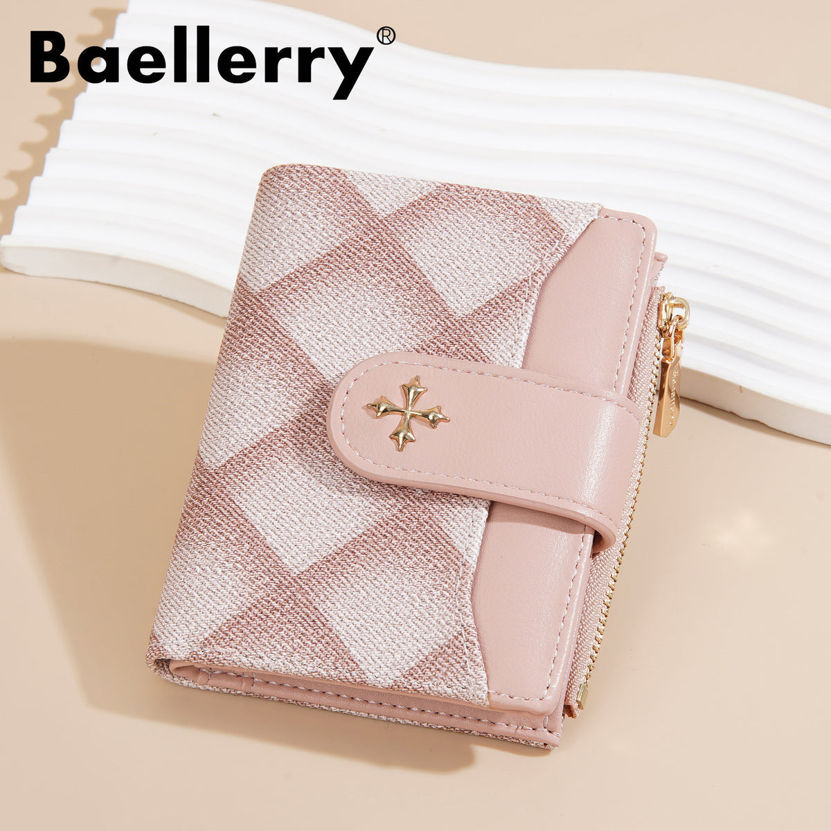 Women's No Short Diamond Pattern Hasp Zipper High Ladies Wallet