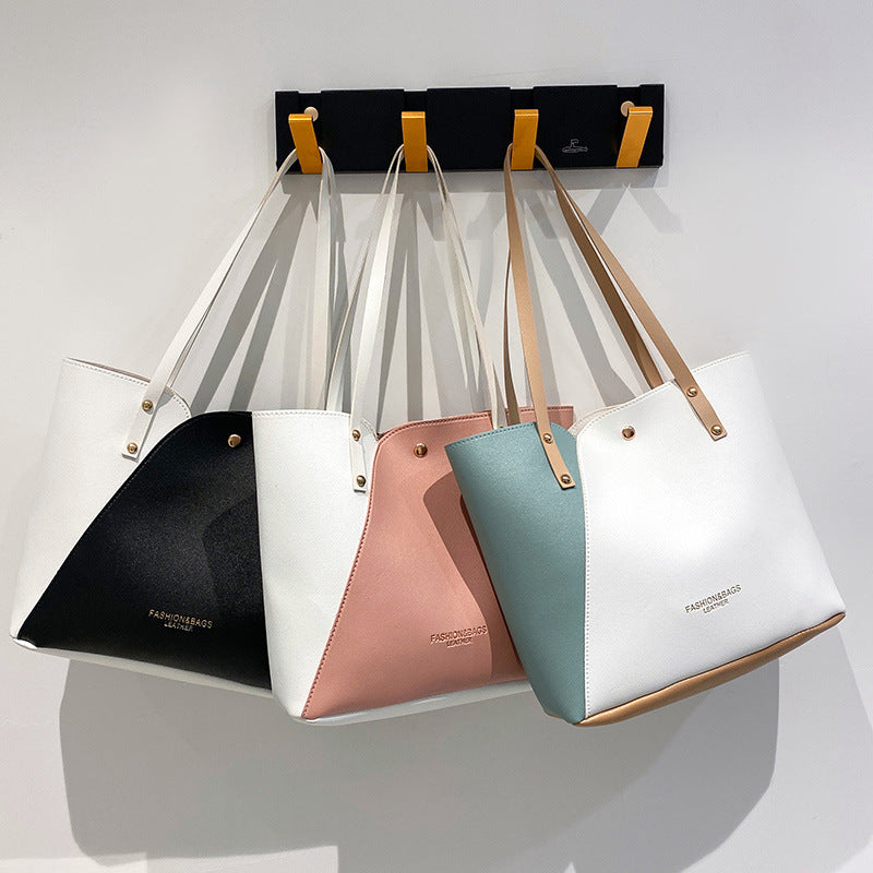 Women's Trendy Fashion Cool Contrast Color Tote Bags