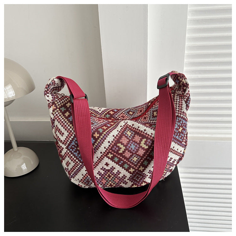 Style Retro Fashion Design Large Capacity Texture Women's Shoulder Bag