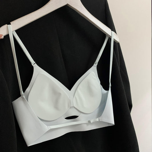 Women's Pure Seamless Bare Back Underwear Wireless Fixed Chest Bras