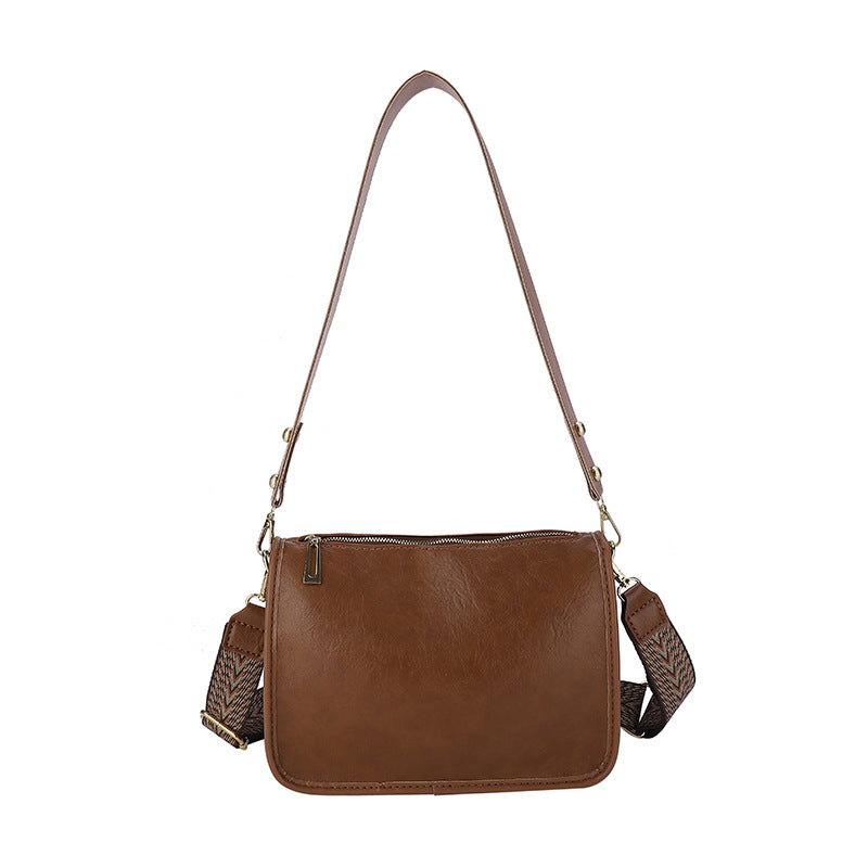 Pure Color Couple Homemade Handmade Material Woven Advanced Texture One Shoulder Bags