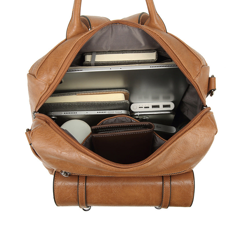 Women's Retro High-grade Soft Leather Large Capacity Backpacks