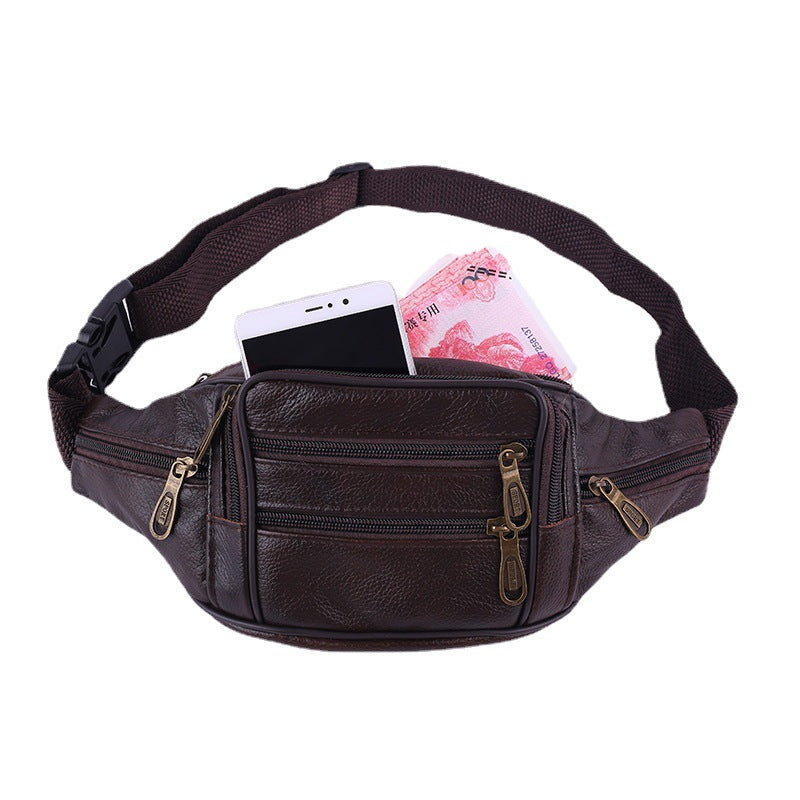 Men's Business Cash Checkout First Layer Cowhide Men's Waist Packs