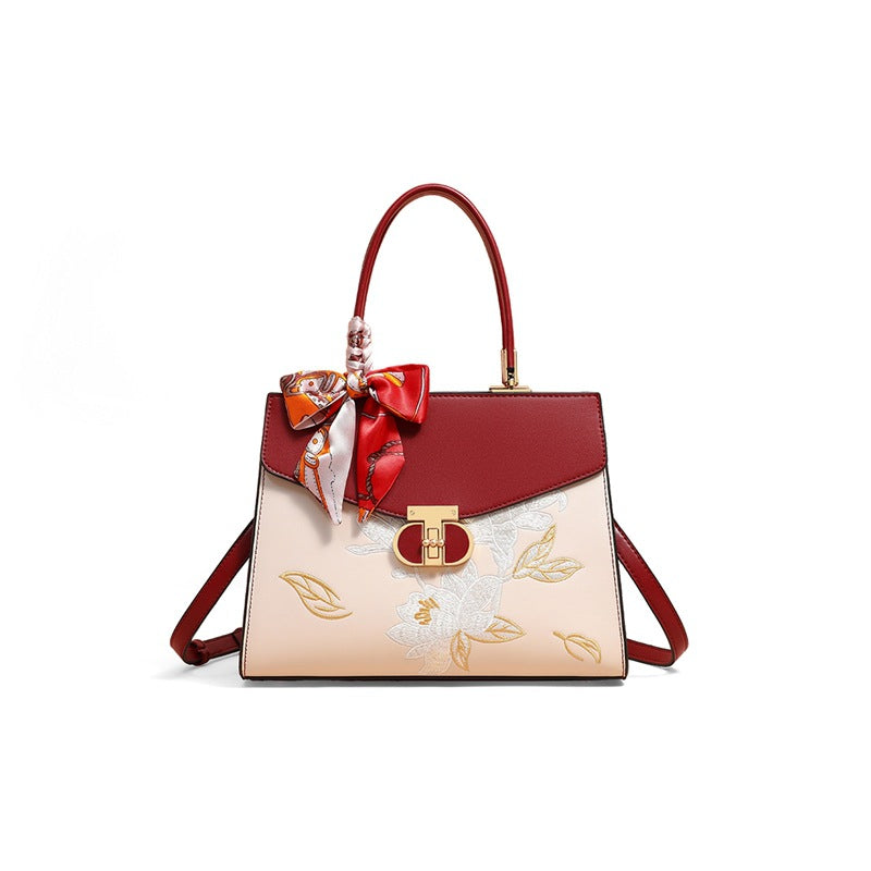 Women's Chinese Style Embroidery Red Mother Wedding Women's Messenger Bag