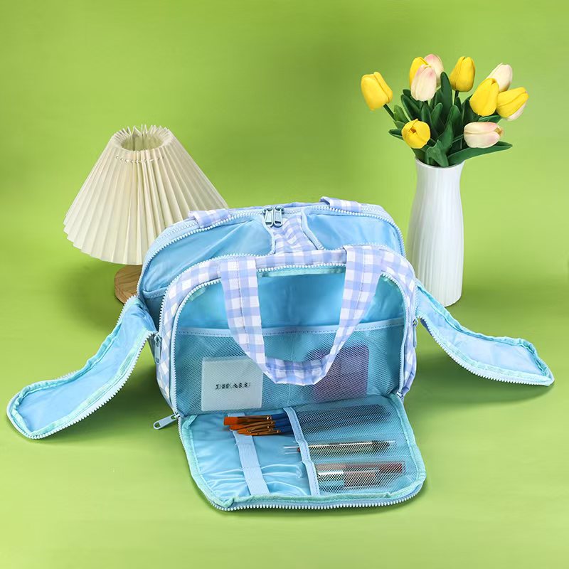 Simple Large Capacity Partition Layered Wash Portable Cosmetic Bags