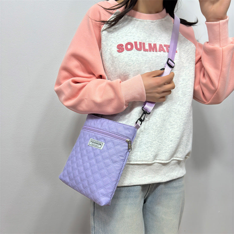 Fashion Simple Design Diamond Check Female Bags