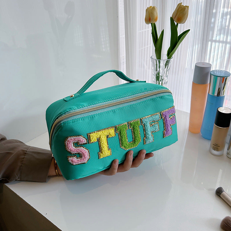 Wind Nylon Portable Flocking Lettered Make-up Large Lock