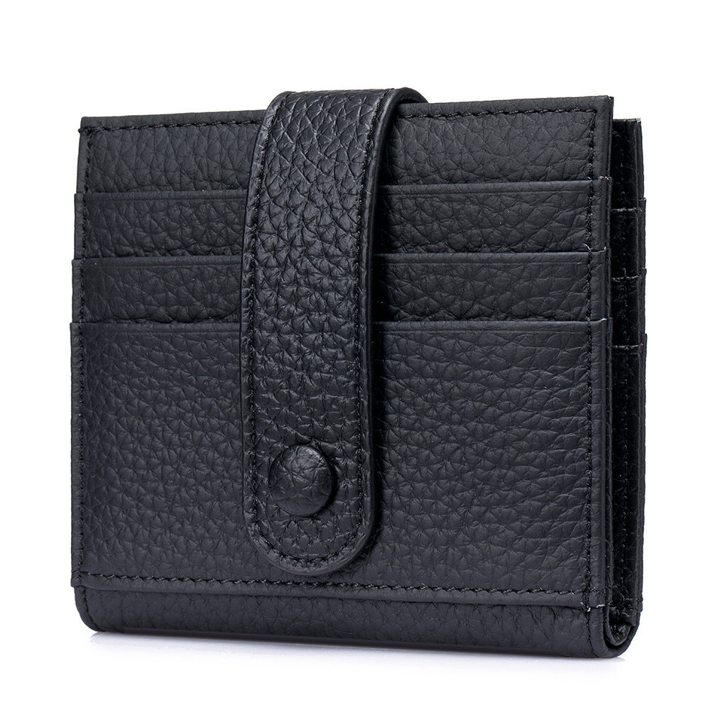 Women's Genuine Leather Short Korean Style Card Holder