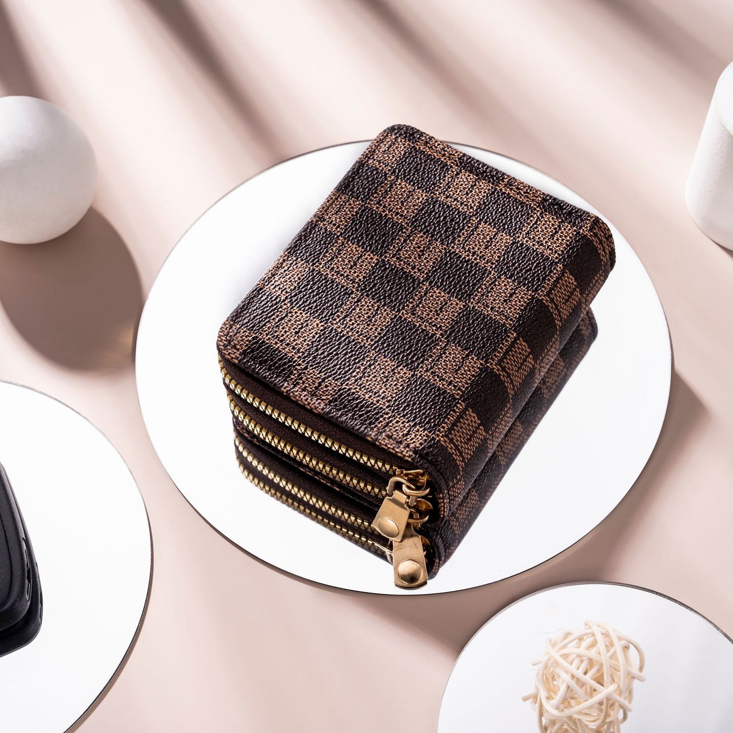 Women's Crocodile Pattern Organ Double Zipper Fashion Large Card Holder