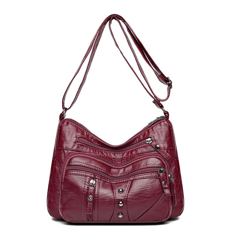 Soft Leather Textured Female Simple Temperamental Mother Women's Shoulder Bag