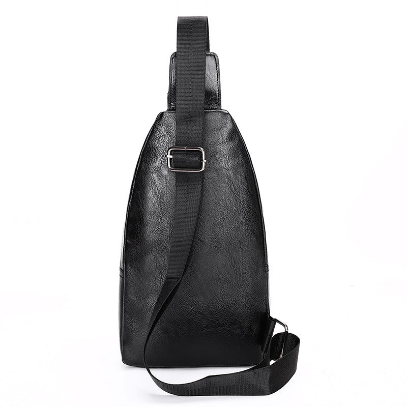 Men's Popular Soft Leather Business Fashion Men's Chest Bags