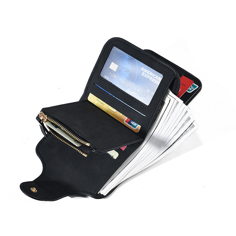 Women's Korean Style Fashion Short Multiple Slots Ladies Wallets