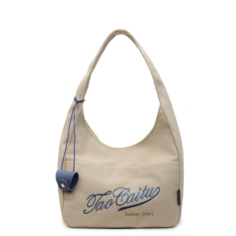 Women's Embroidered Red Canvas Korean Fashion Letters Bags