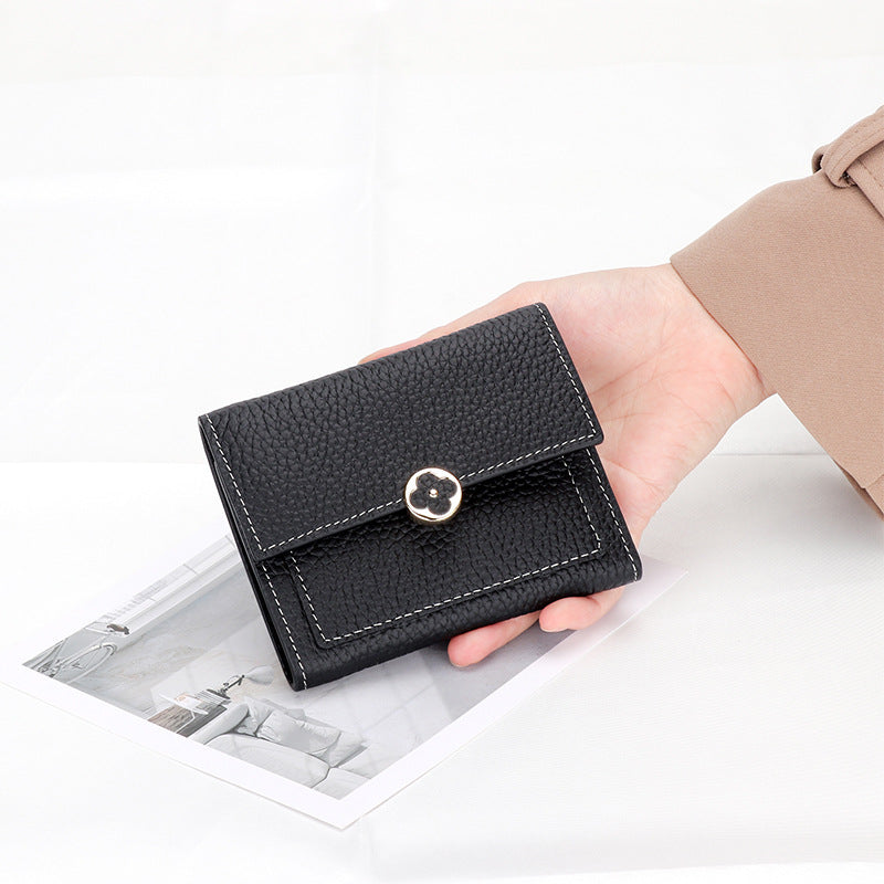 Women's Leather Short Soft Cowhide Pure Ladies Wallet