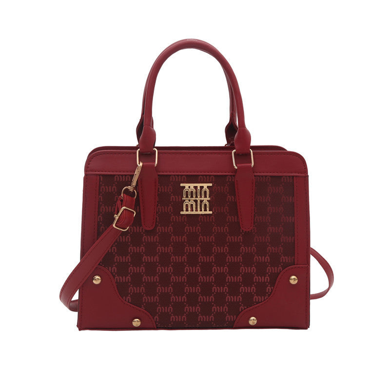 Elegant Mother Daughter Retro Large Capacity Trendy Beautiful Stitching Women's Shoulder Bag
