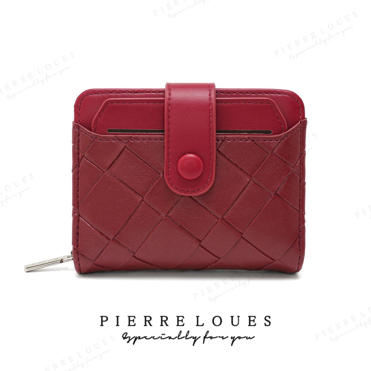 Women's Short Simple Hit Color Diamond Lattice Style Buckle