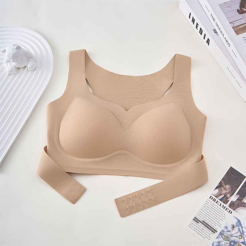 Women's Front Buckle Gathered Without Trace Soft Support Bras