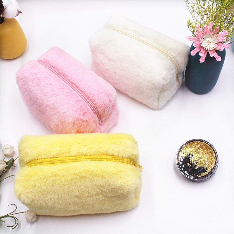 Plush Pencil Hand Candy Color Portable Cosmetic Bags